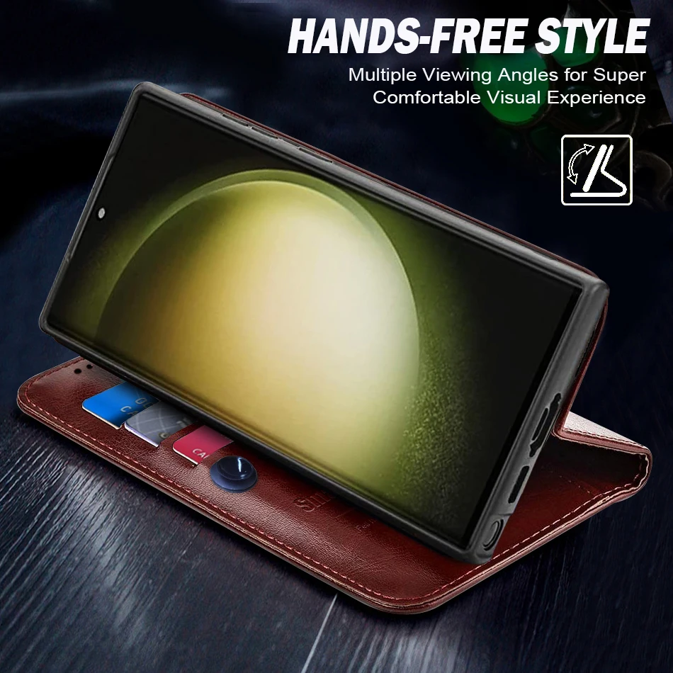 Luxury Leather & Silicone Flip Wallet Phone Case with Card Holder