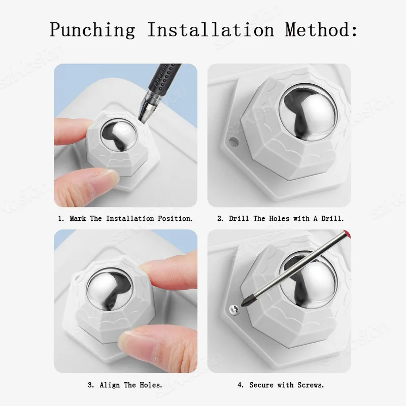Furniture Casters 4Pcs Furniture Casters Wheels Self Adhesive Heavy Duty Pulley Stainless Steel Nylon Strong Universal Wheel 360&deg; Rotation furniture casters