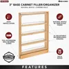 Pullout Shelf Organizer for Base Kitchen or Bathroom Cabinets, Wood Filler Pantry Storage or Spice Rack, Maple, 3" x 23" x 30" 5