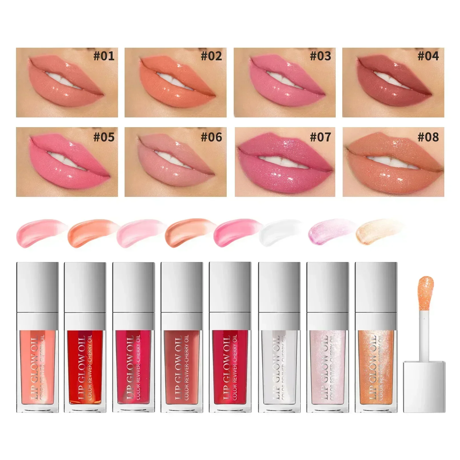 Crystal Jelly Moisturizing Lip Oil Set Plumping Lip Gloss Makeup Sexy Plump Lip Glow Oil Tinted Lip Plumper Set 3