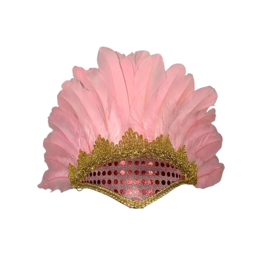 Colorful Feather Headdress Head-mounted Feather Colored Headwear Adjustable Chief Headdress Fancy Dress Party feather headdress