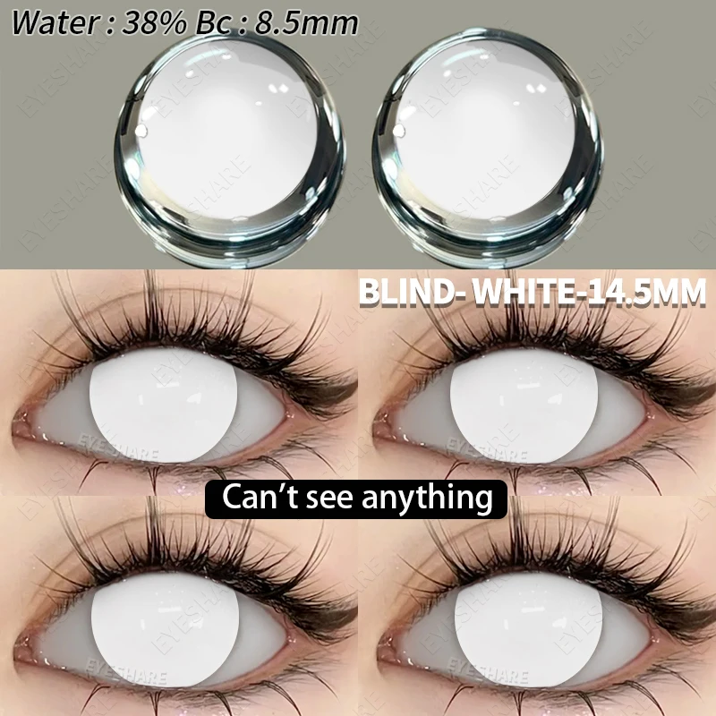 AMARA 2pcs Crazy Anime Black and White Cosplay Contact Lenses