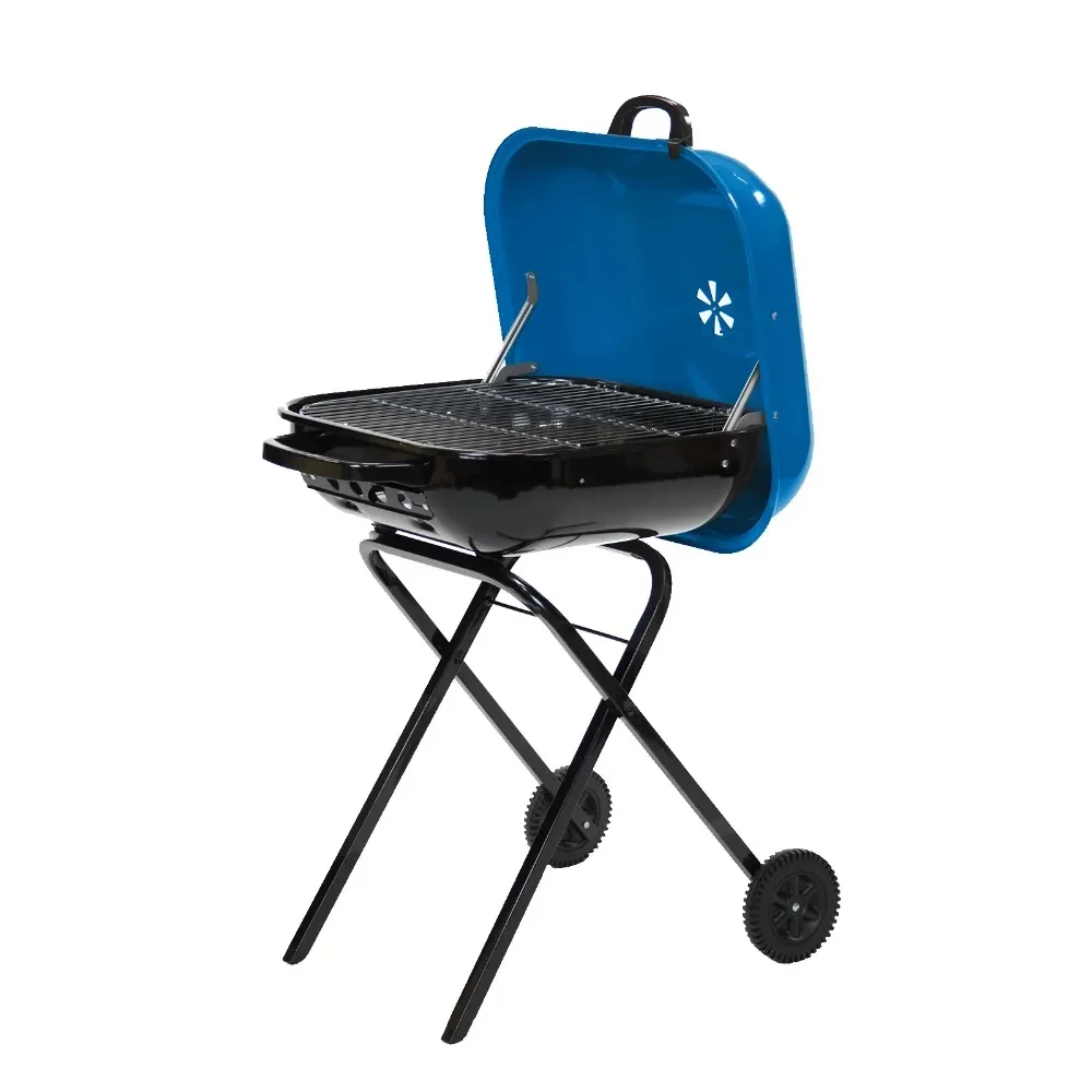 

Americana Walk-A-Bout Portable Charcoal Grill in Blue smoker portable grill bbq plate bbq grill | USA | NEW