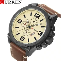 CURREN 8230 Classic Men's Casual Fashion Quartz Watch Black Big Dial Waterproof Strap Calendar Sports Watch reloj hombre 1