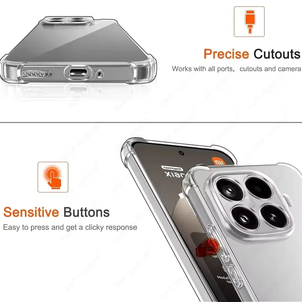 Transparent Shockproof TPU Soft Case Cover