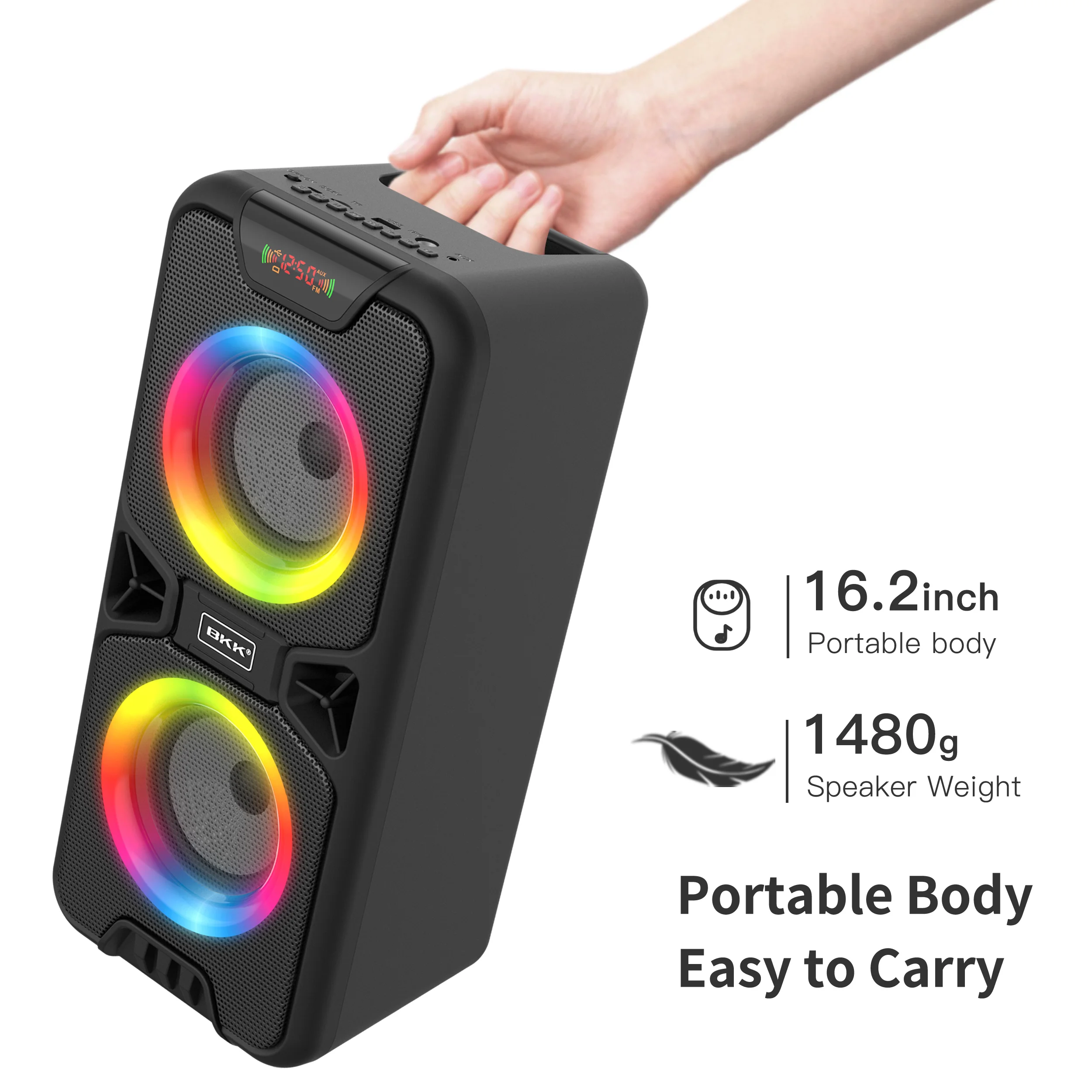 

B86 dual 4-inch handheld wireless Bluetooth speaker with RGB light support TF/USB/AUX music playback outdoor camping speaker