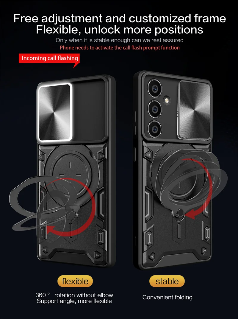 

For Samsung Galaxy S23 FE Luxury Protect Armor Magnetic Anti slip Ring Holder Phone Case for Galaxy S23 FE Phone Case