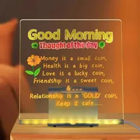 LED Light-Up Acrylic Message Board Erasable USB Drawing Board Birthday Gift Bar Advertising for Creative Activities with Stand - Image 2