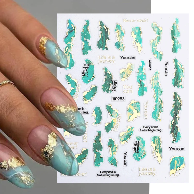 Colorful Bronzing Striped Nail Art Decals 3D Nail Stickers image 25