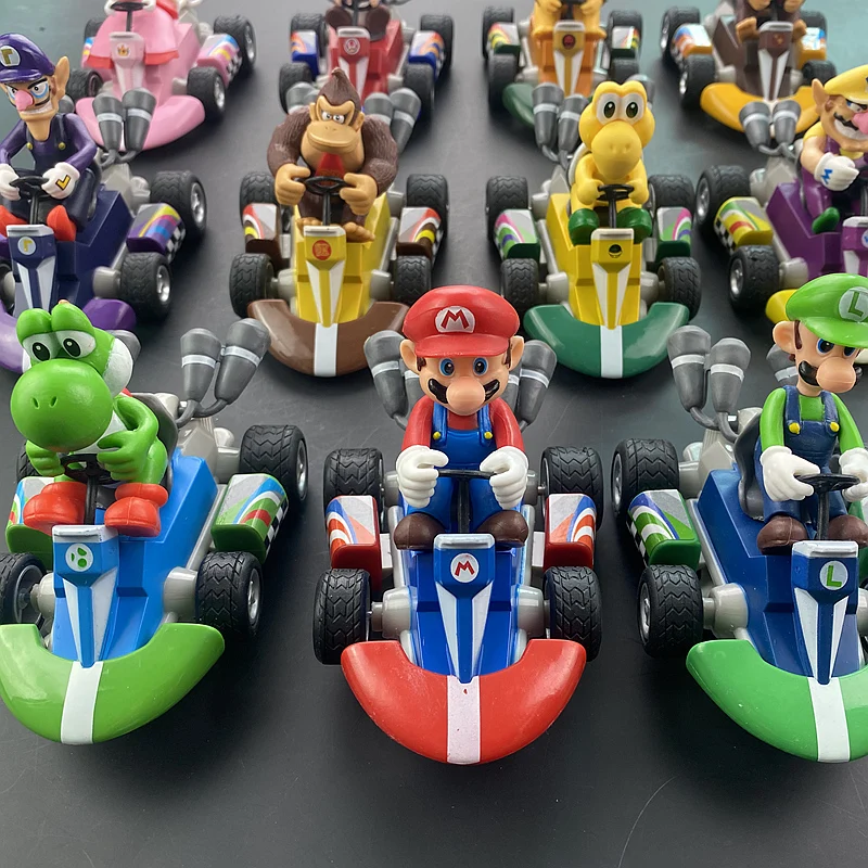 Super Mario Pull Back Car Green Yoshi Donkey Kong Bowser Luigi