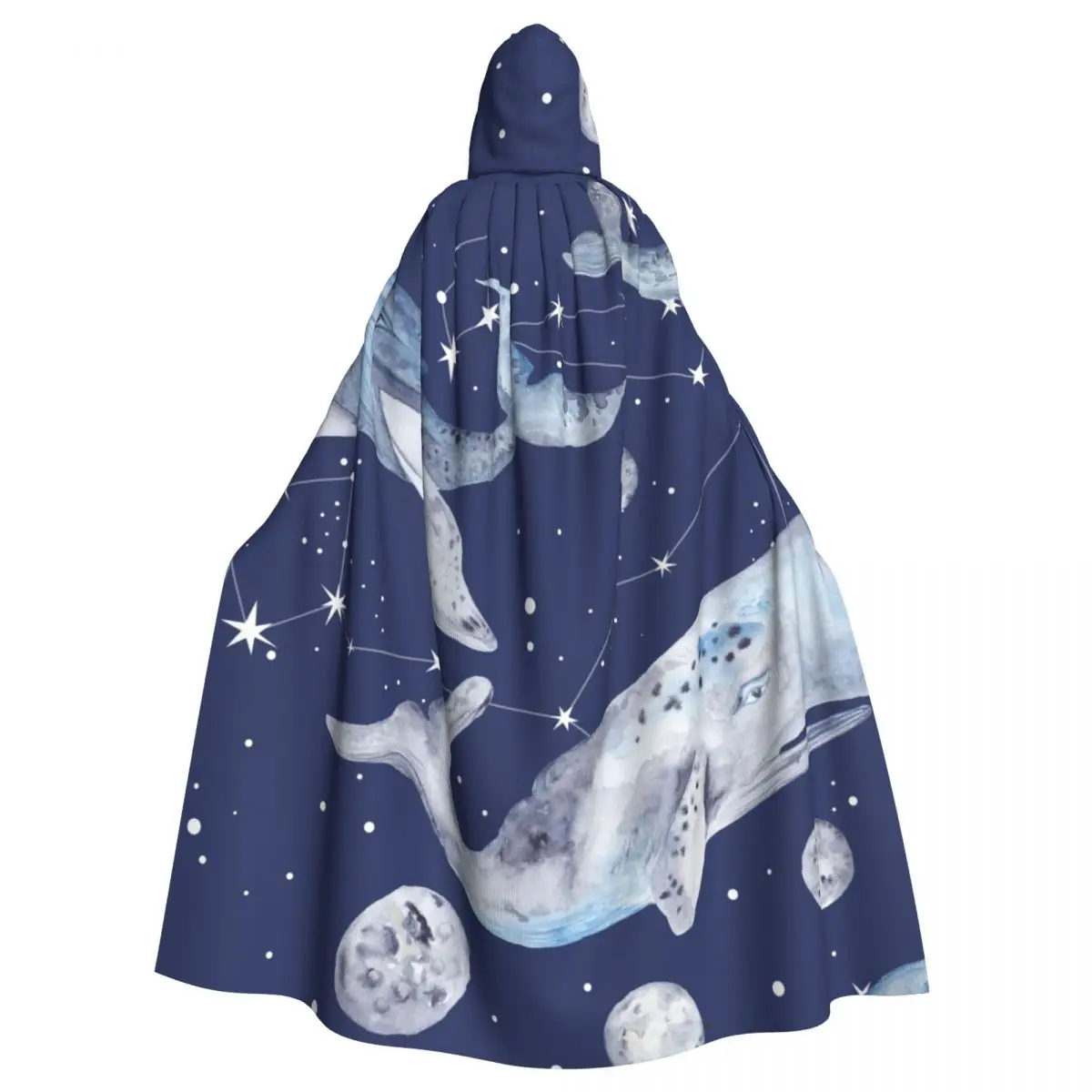 

Hooded Cloak Unisex Cloak with Hood Whales And Constellation Stars Watercolor Cloak Vampire Witch Cape Cosplay Costume