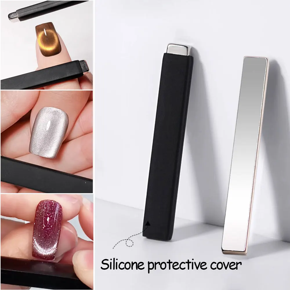 Enhanced Cat Eye Gel Nail Polish Magnet Stick - Large 6mm Multi-Function Tool with Protective Silicone Coating