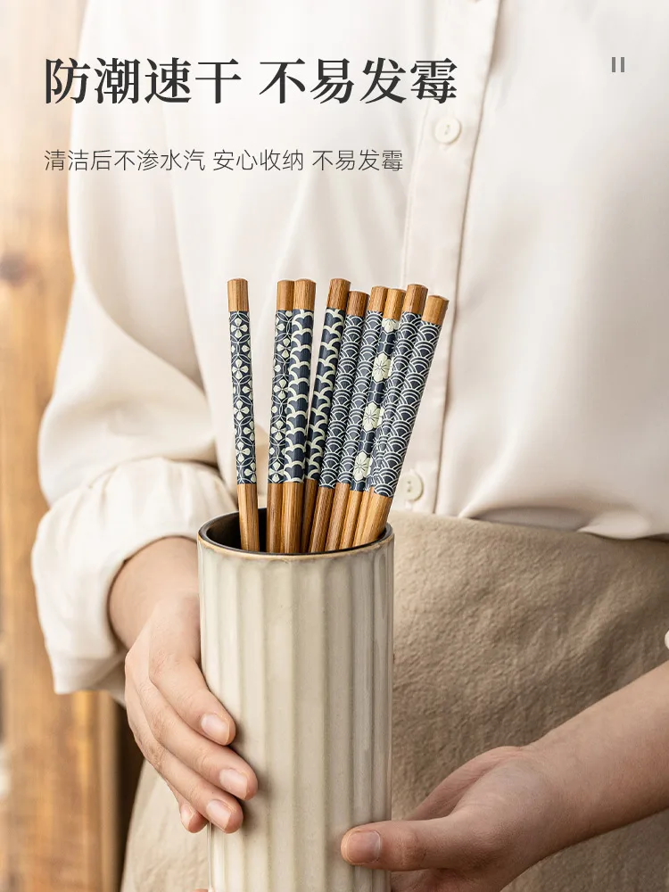 5Pair Reusable Japanese Chopsticks for Sushi Non-Slip Food Sticks Chop Sticks Chinese Chopsticks Tableware Gift Kitchen Tools