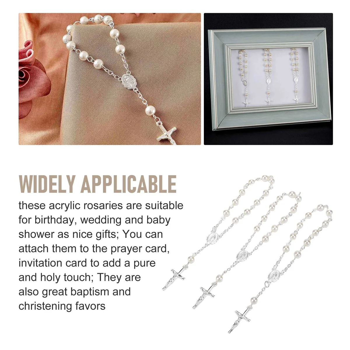 Baptism Rosary Beads Finger Baptism Rosaries Faux for Favors Favors Communion 30Pcs baptism rosary beads