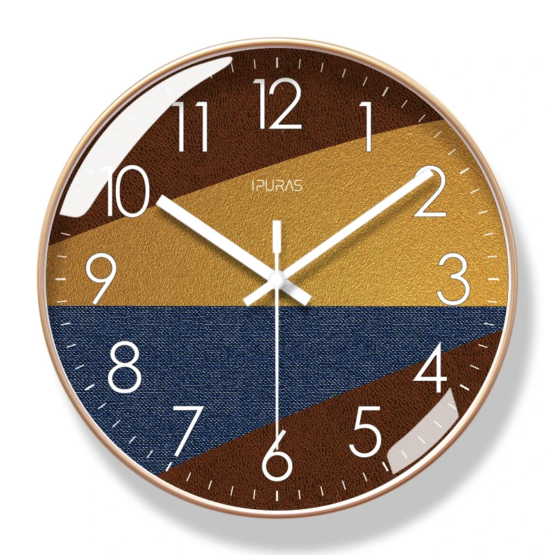 Black Large Wall Clock Silent Watches Clocks Color:L;Sheet Size:14 inch