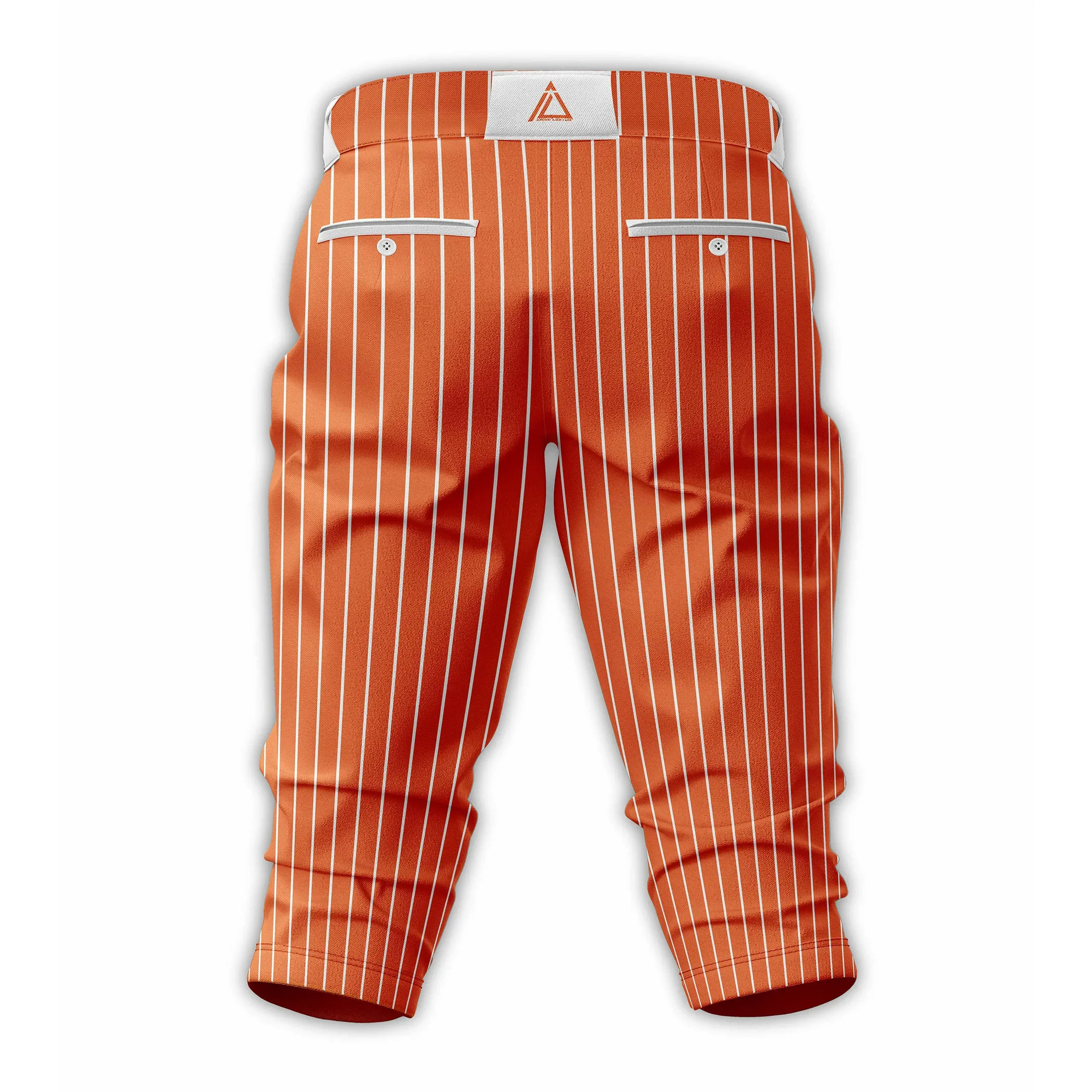 Stylish White Striped Baseball Middle Pants with Softball Design Perfect Fit for Men and Women