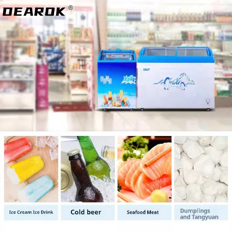 Commercial Refrigerator Cabinet Freezer Household Small Ice Cream Cabinet Kitchen Refrigerator Freezer Refrigeracion