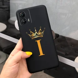 Luxury Black Silicone Soft TPU Phone Case with Elegant Letter Design for Moto G73 (Dark Grey)