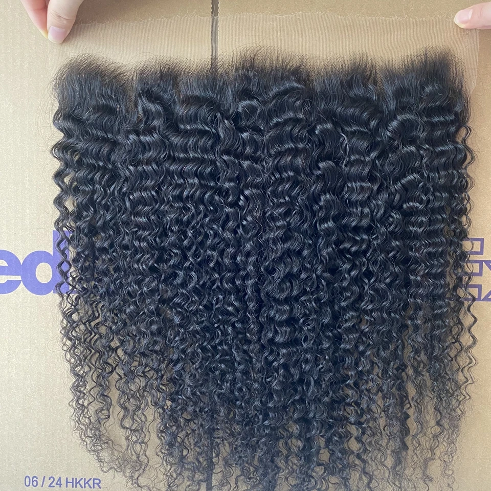 13x4 13x6 Invisible HD Lace Frontal Only All Melt Skins Brazilian Curly Human Hair 5x5 6x6 HD Lace Closure Pre Plucked Free Part