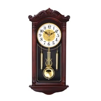 Creative Chinese Wall Clock Retro Living Room Silent Pendulum Swing Clocks Imitation Wood Quartz Clock Duvar Saati Gift FZ693 1