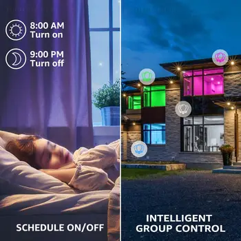 Smart WiFi LED A19 Bulb, RGBCW Color Changing, Compatible with Alexa & Google Home & Echo Assistant, Dimmable, E26 Base 2