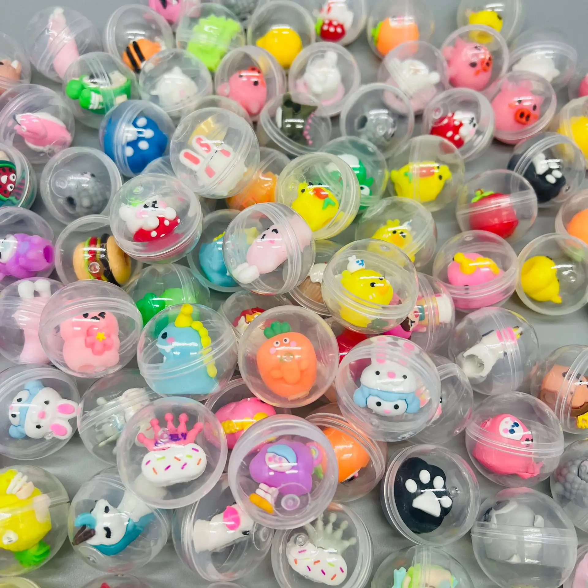 32mm Transparent Twisted Egg for Mini Claw Machine Toys Accessories Cute Animal Plush Dolls for Kids Arcade Crane Machine Gift 6