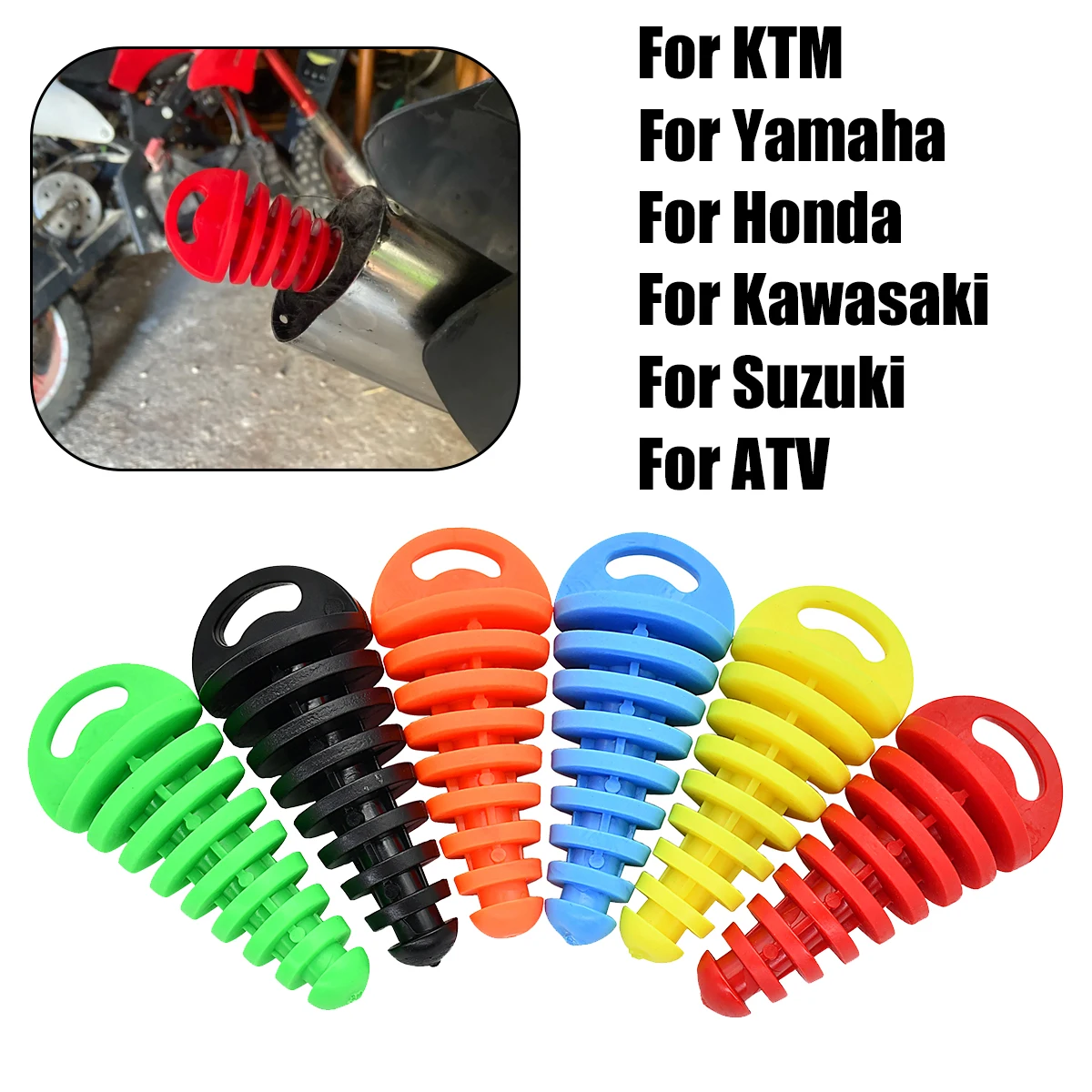 ท่อไอเสียปลั๊กรถจักรยานยนต์ Motocross สําหรับ KTM Yamaha Honda Kawasaki Suzuki สําหรับ Honda KTM Yamaha Kawasaki Suzuki ATV 1