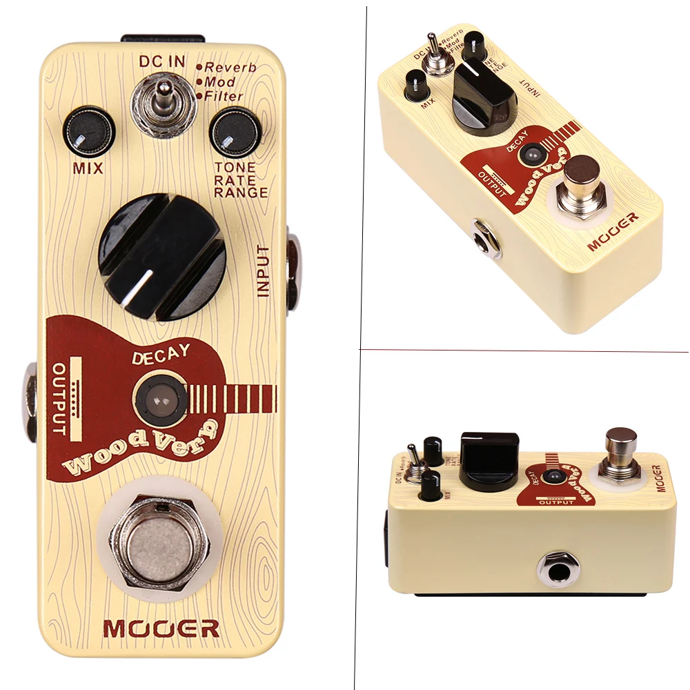 

Mooer WoodVerb цифровая реверберационная Акустическая Гитара педаль эффектов True Bypass эффект реверберации с 3 режимами реверберации/мод/фильтр