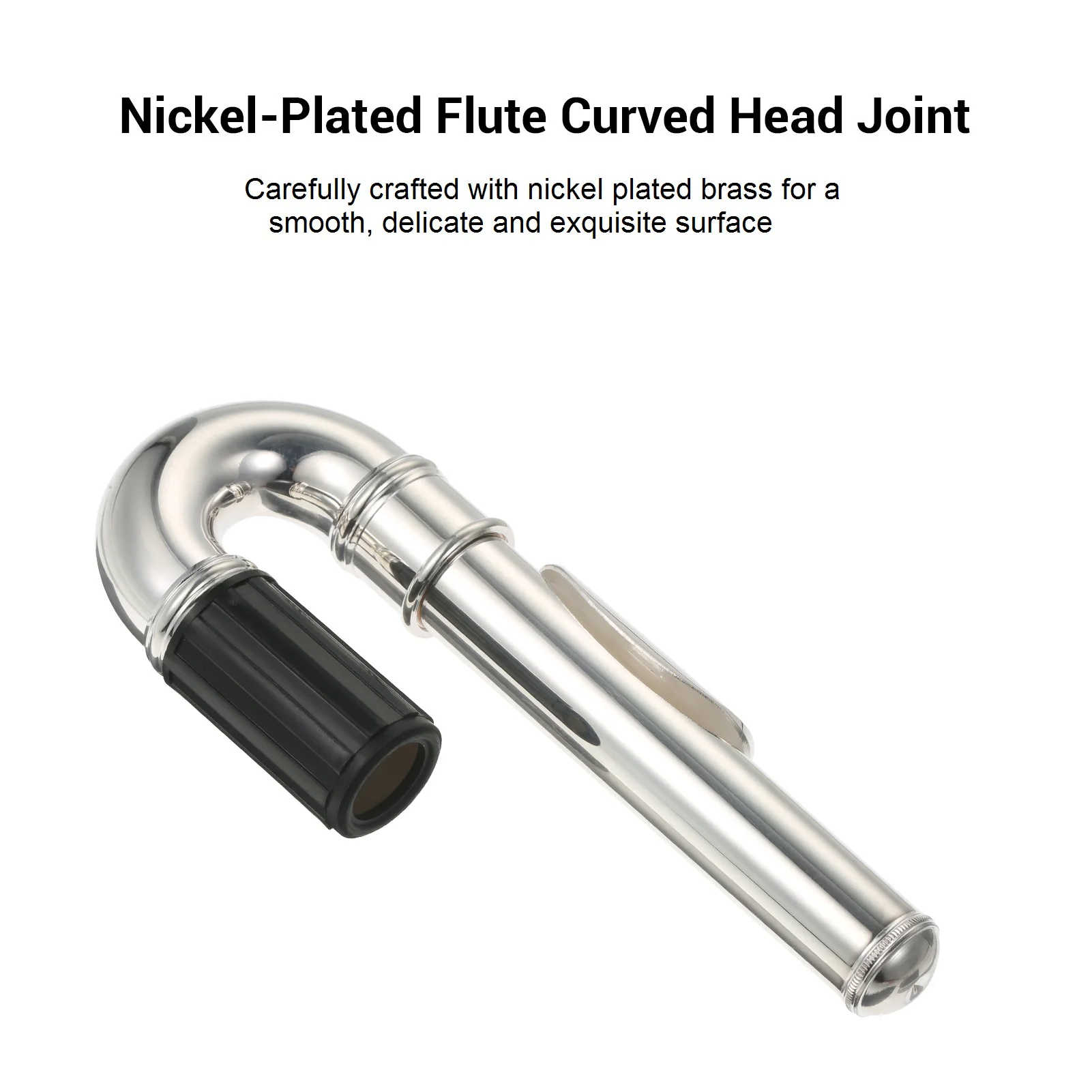 Metal Flute Diaphragm Nickel-Plated Flute Curved Head Joint Musical Instrument Accessories Headjoints Replacement Part
