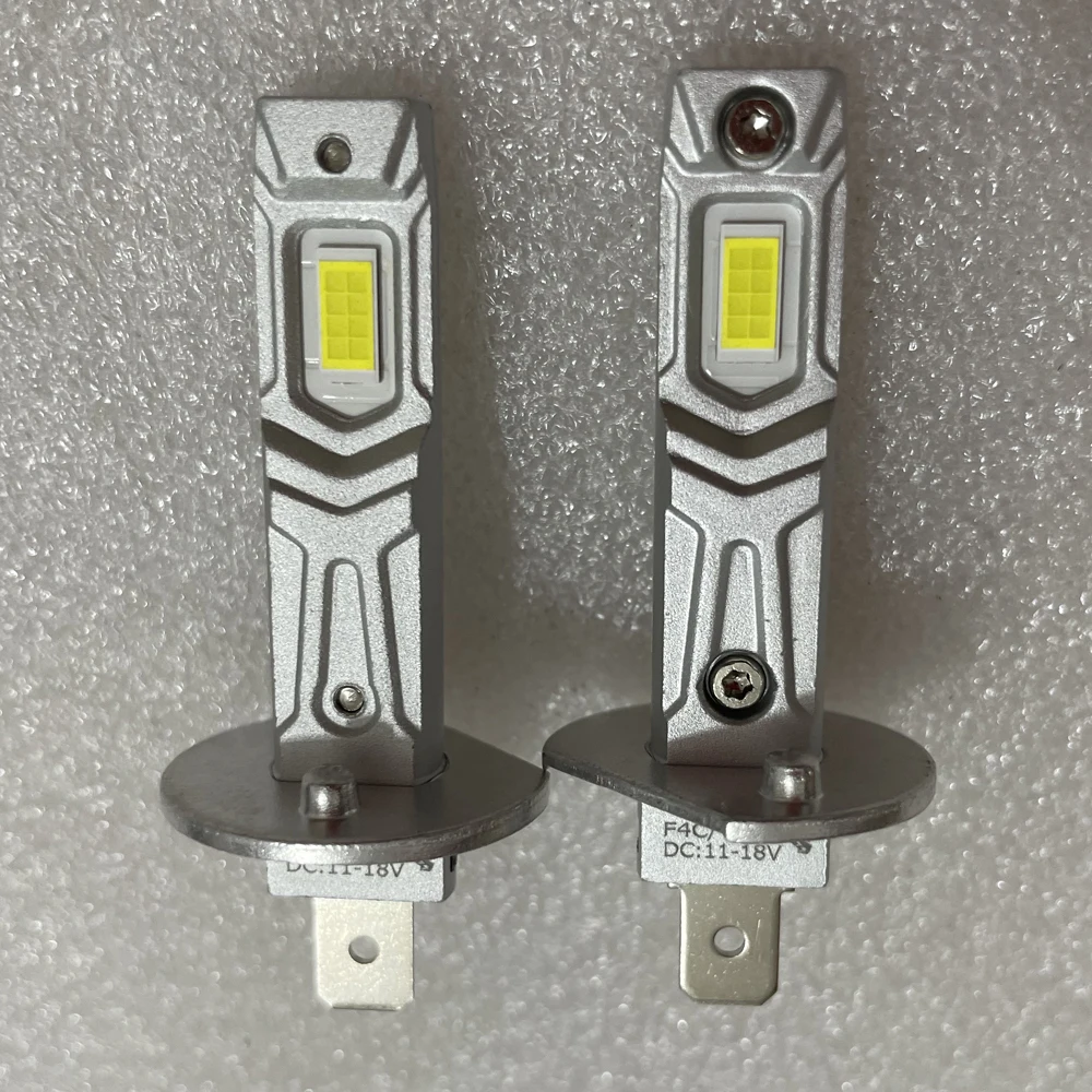 2개 H1 P14.5s LED 화이트 오토바이 안개등 고출력 전구 초고휘도 12V 55W 자동차 터보 다이오드 헤드라이트 어댑터 불필요