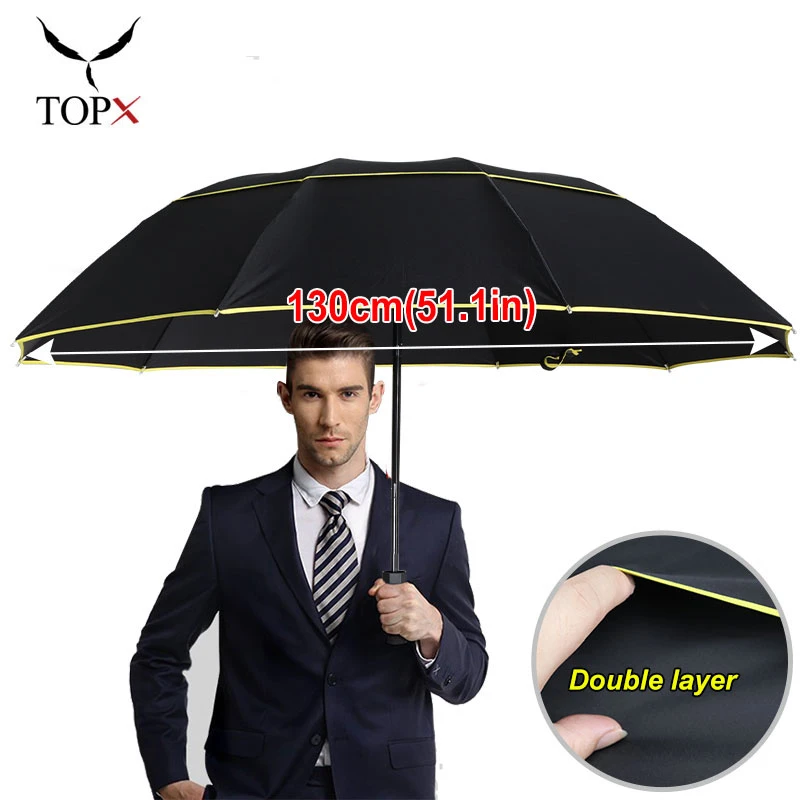 Paraguas supergrande de calidad para hombre y mujer, resistente a la lluvia y al viento, 3 a la moda, para Paraguas| - AliExpress