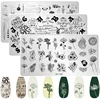 Leaves Flower Nail Art Stamping Plates Triangle Drawing Template Geometric Stripe Line 3D Image Stencil Mold Printing Tools 1