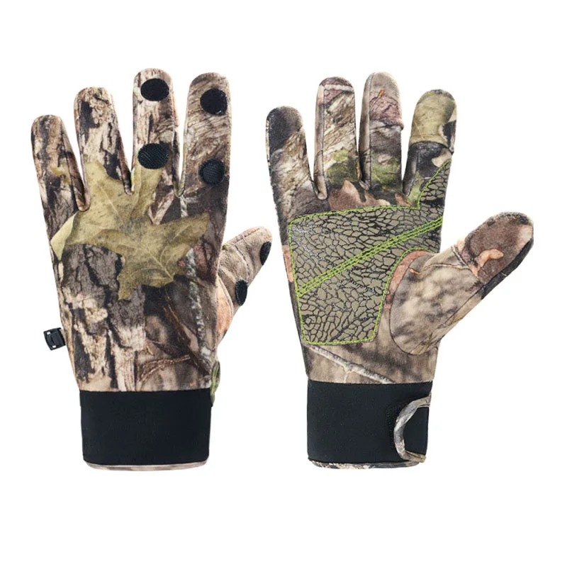Winter Windproof Velour Gloves Thick Cotton Finger Cutting Outdoor Sports Fishing Hunting Shooting HVIP