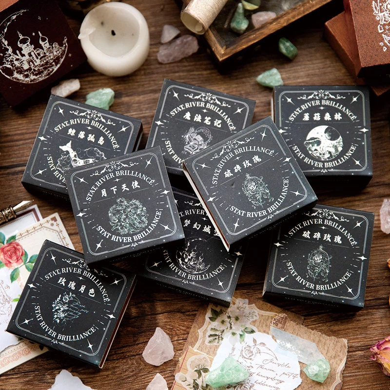Yoofun Vintage Star River Wooden Stamp Creative Flower Retro Standard Stamp for Journal Scrapbooking Card Making DIY wooden stamps,alphabet stamps,decorative stamps