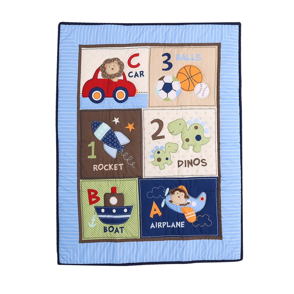 Cute and fun cartoon patchwork blanket for infants and young children, size 107 * 84cm CJ266