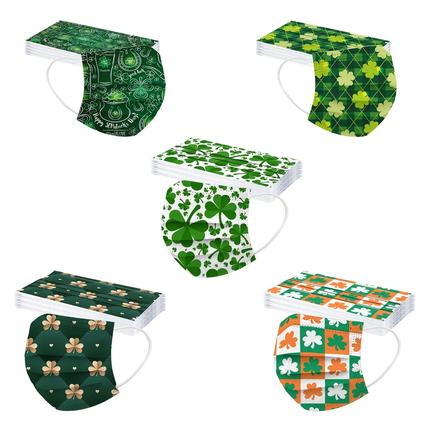 Adult St. Patrick'S Day Three Layer Protective Breathable Mask маска для лица Mascarillas  Desechables Disposable Masks 2