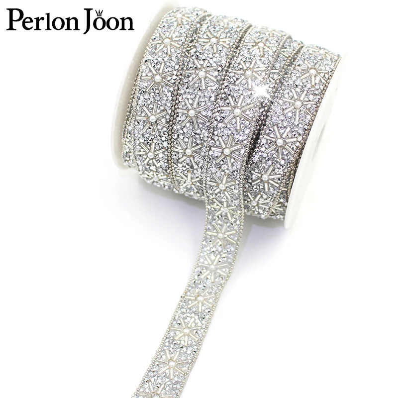 1 yard silber strass trim band hot fix handwerk kristall dekorative gurtband Eisen auf kleidung taschen schuhe TR161 – Detail 3