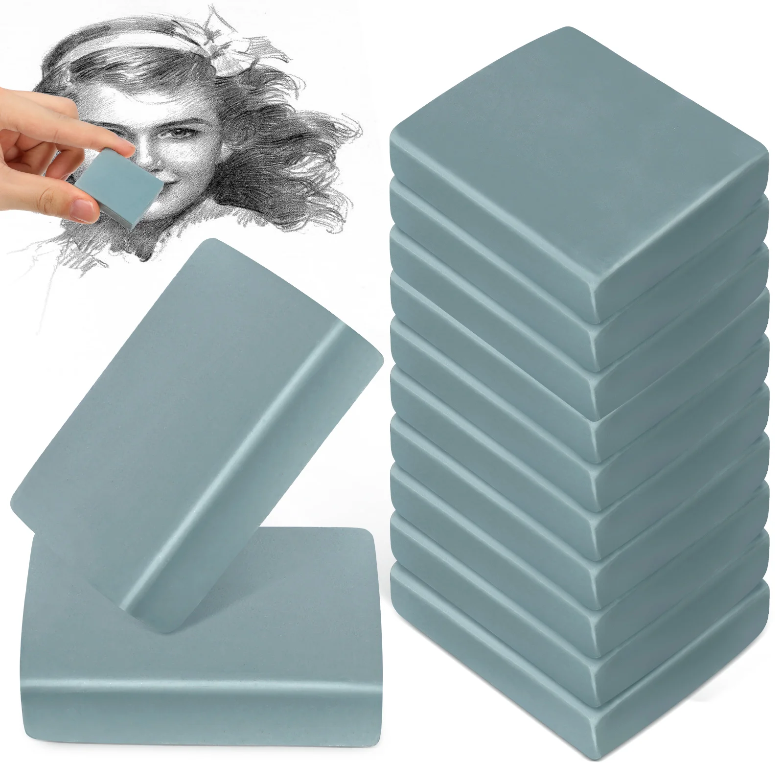 12Pcs Eraser Kneaded Moldable Erasers Drawing Art Correcting Kneading Eraser Plastic Sketching Plasticine Painting supply