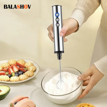 Frullatore elettrico portatile 3 in 1 per montalatte con mini caffettiera elettrica USB Frusta per caffè Cappuccino Crema 1