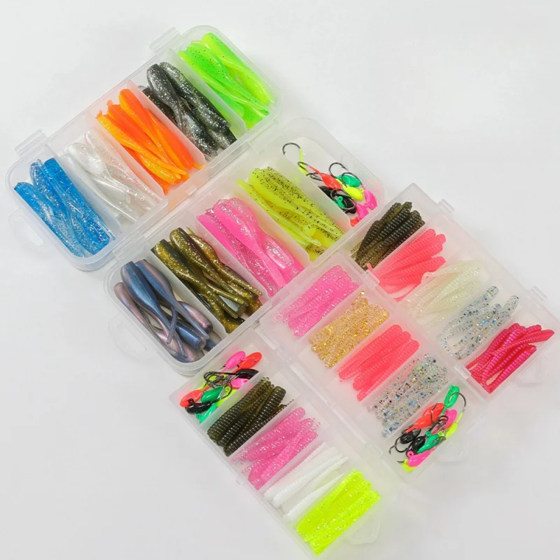 Tbbure Soft Fishing Lures Kit – 160 Worms, Hooks, Tackle For Bass & Freshwater - View #6