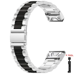 Quick Fit Stainless Steel Metal Strap - 22mm/26mm - Quick Fit 26MM (Sliver Black)
