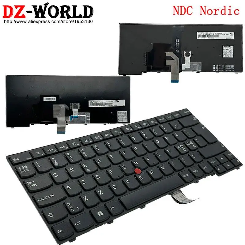 Ndc-teclado de Retroiluminação Nórdico para Lenovo Laptop Lenovo Thinkpad L440 L450 L460 T440 T440s T440p T450 T450s T460 01ax350 01ep101 01av284