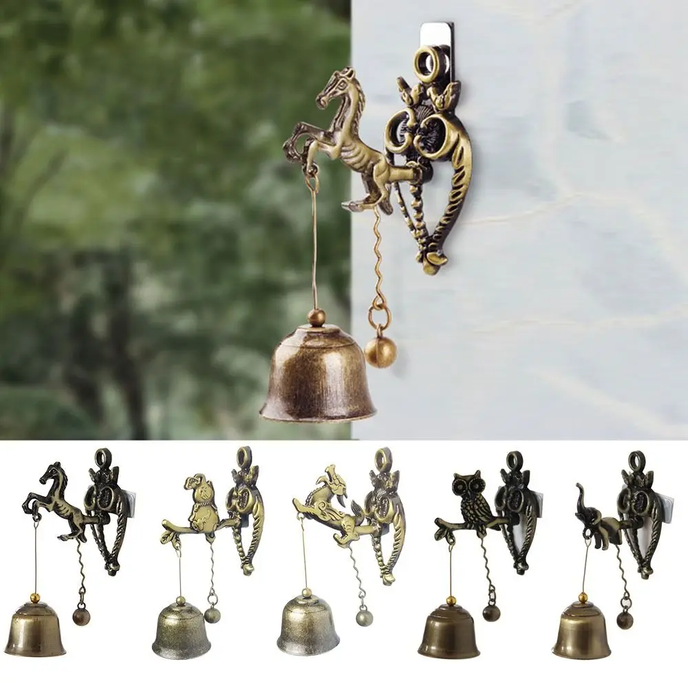 

Vintage Store For Room Garden Wall Hanging Ornament Good Luck Knocker Metal Bell Door Shopkeeper Door Bell