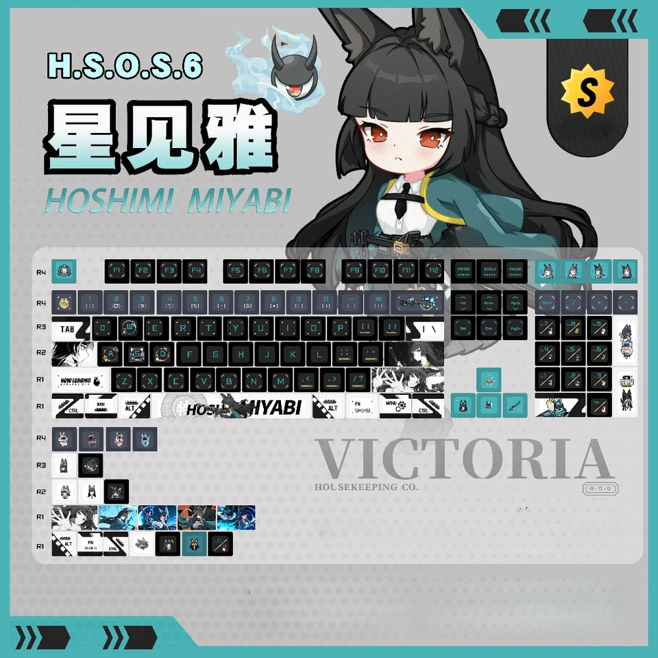 Zenless Zone Zero Keycap Set Cartoon Anime Hoshimi Miyabi Key Caps