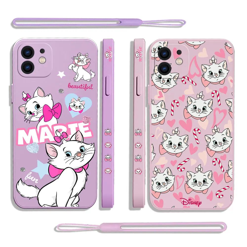 

Cute Disneies Maries Cat Phone Case For Samsung A53 A50 A12 A52S A51 A72 A71 A73 A81 A32 A22 A20 A30 A21S 4G 5G with Hand Strap