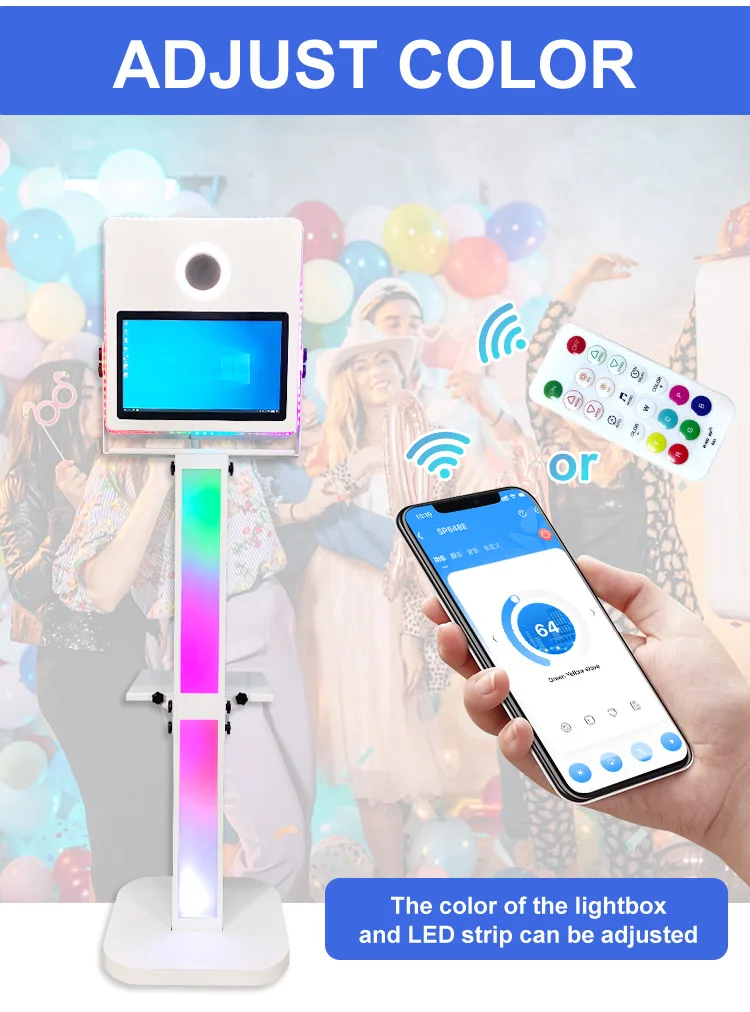 DSLR Photo Booth Shell Photo Booth Machine 15.6in Touch Screen With Mini PC For Party Event Weddings