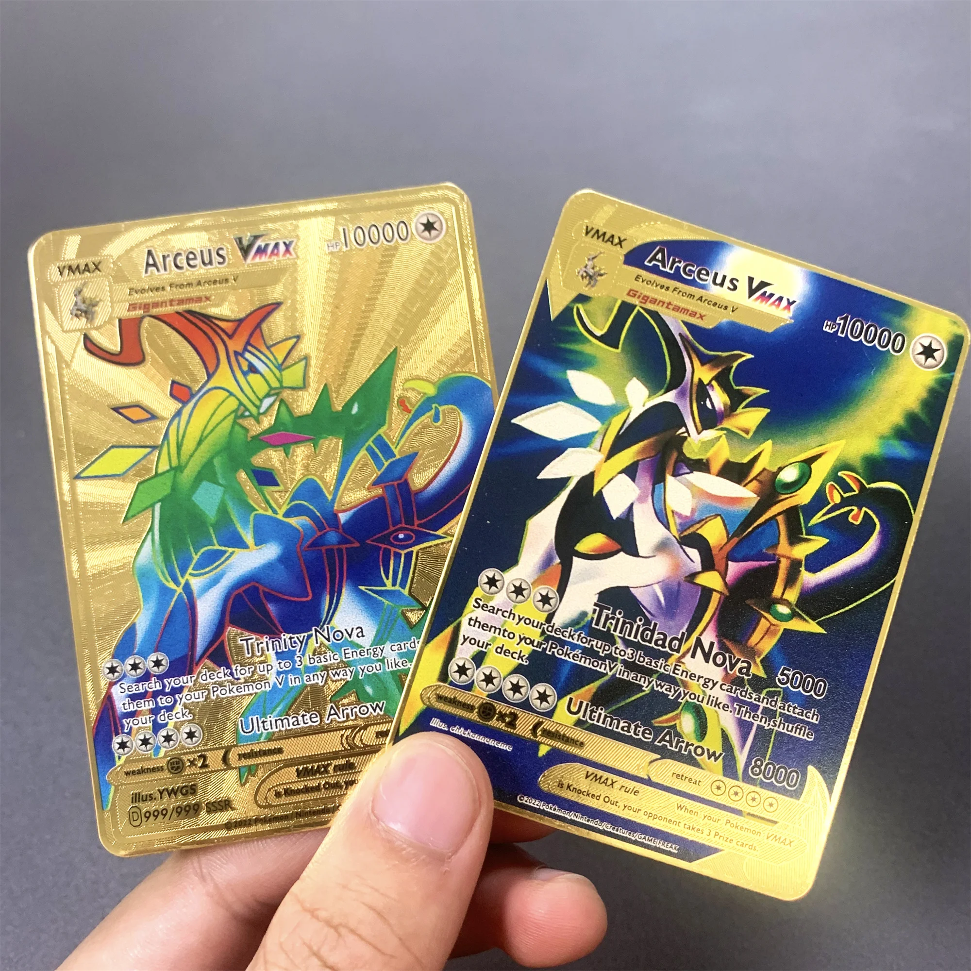 Newest Pokemon metal Cards English Golden 10000 Arceus