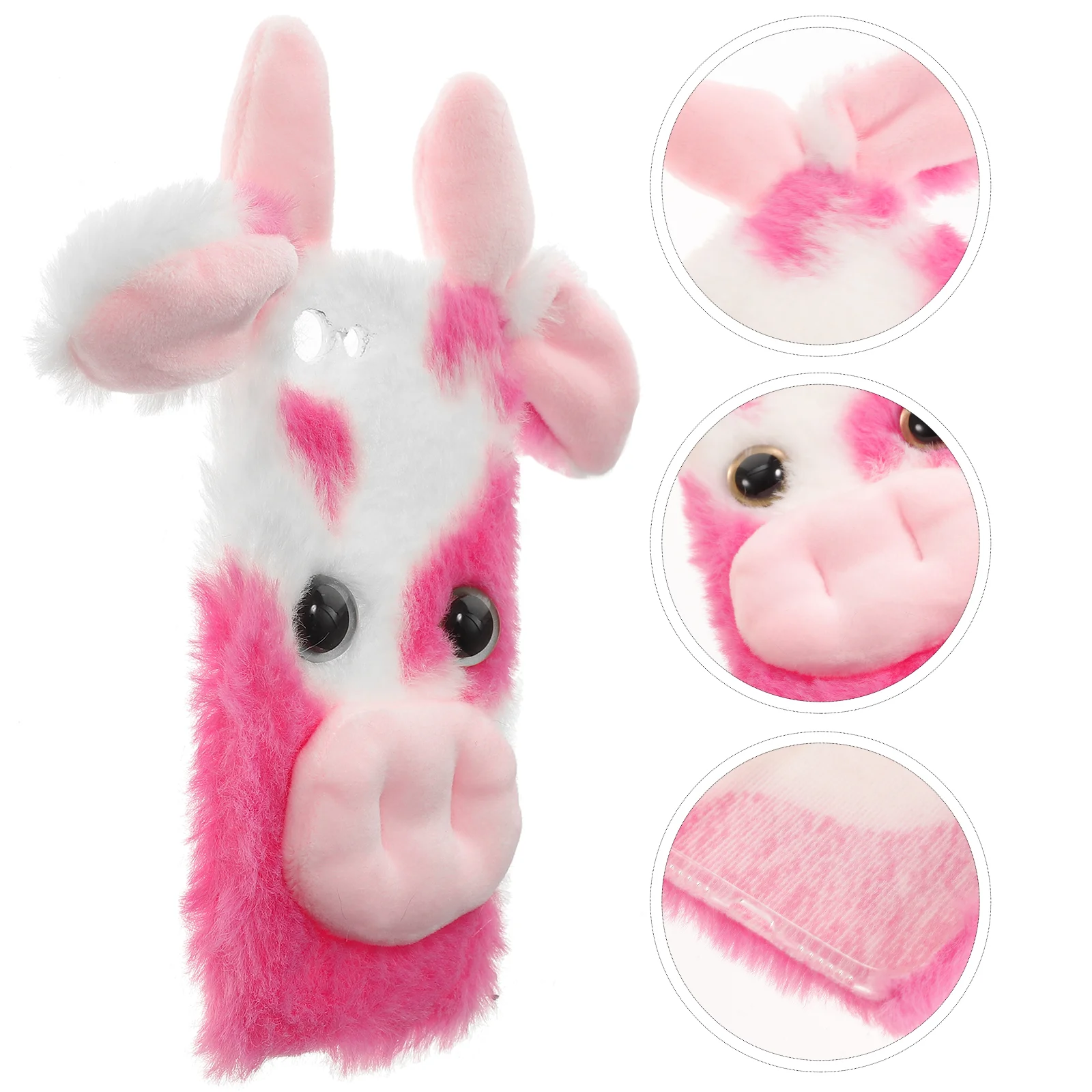 

Fluffy Plush Cow Mobile Phone Case Protector Compatible with 7 8 and SE 2020