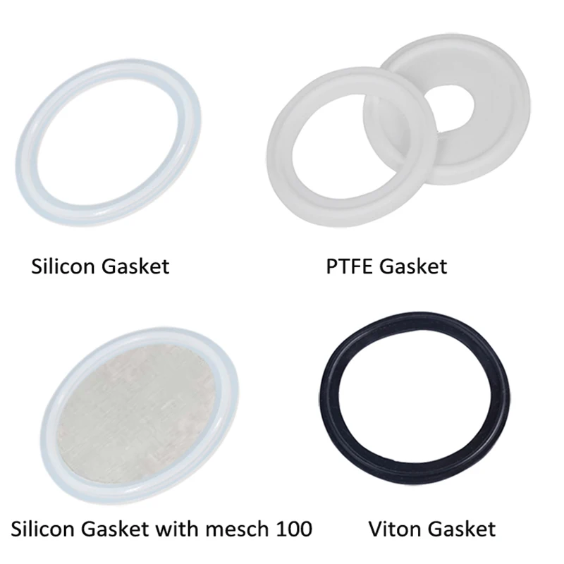 TriClamp Gasket 홈브류 실리콘 PTFE FKM viton용, 식품 등급 씰 와셔 메쉬 필터 티몬