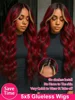 200 Density 1B/27/Red Wig 30 Inch Highlight 5x5 Glueless 99J Burgundy Body Wave Colored Transparent Lace Closure Wigs Human Hair 2